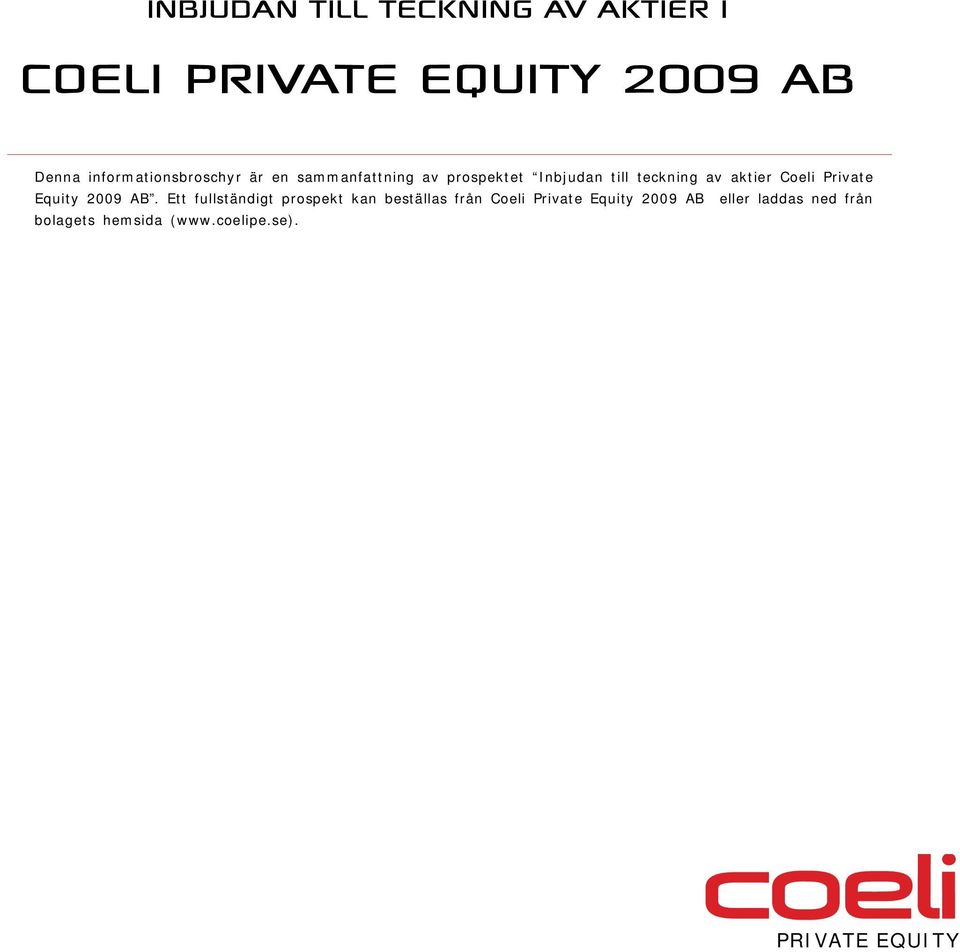 Private Equity 2009 AB.