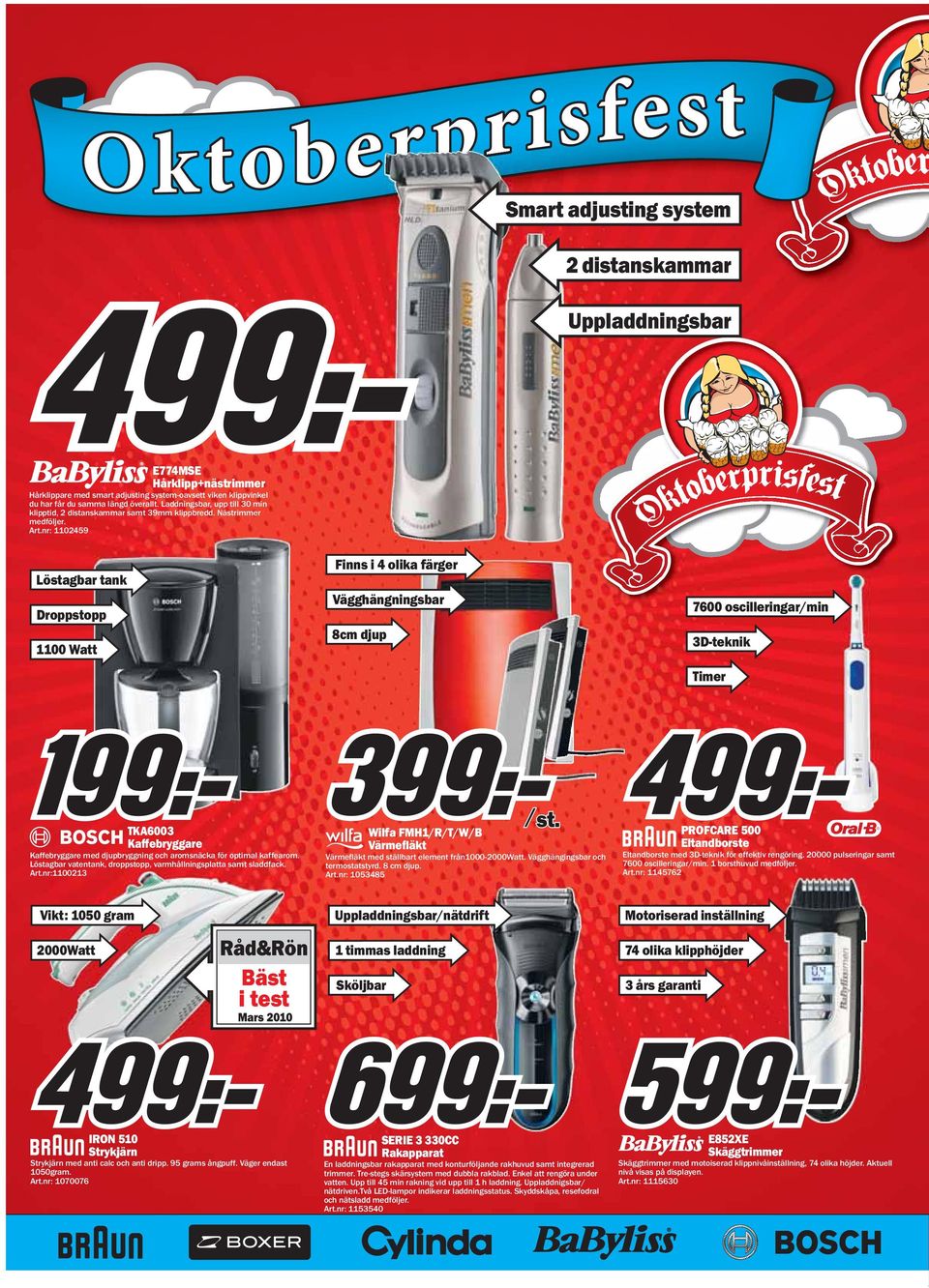 nr: 1102459 Löstagbar tank Droppstopp 1100 Watt Finns i 4 olika färger Vägghängningsbar 8cm djup 7600 oscilleringar/min 3D-teknik Timer TKA6003 Kaffebryggare Kaffebryggare med djupbryggning och