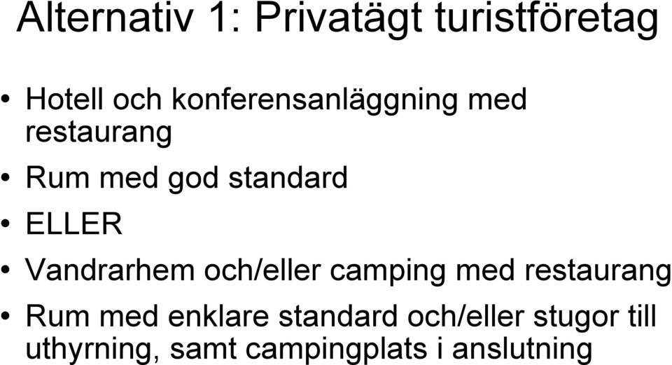 ELLER Vandrarhem och/eller camping med restaurang Rum med
