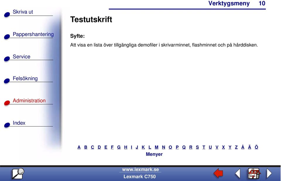 demofiler i skrivarminnet,