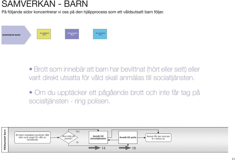 Brott som innebär att barn har bevittnat (hört eller sett) eller varit direkt