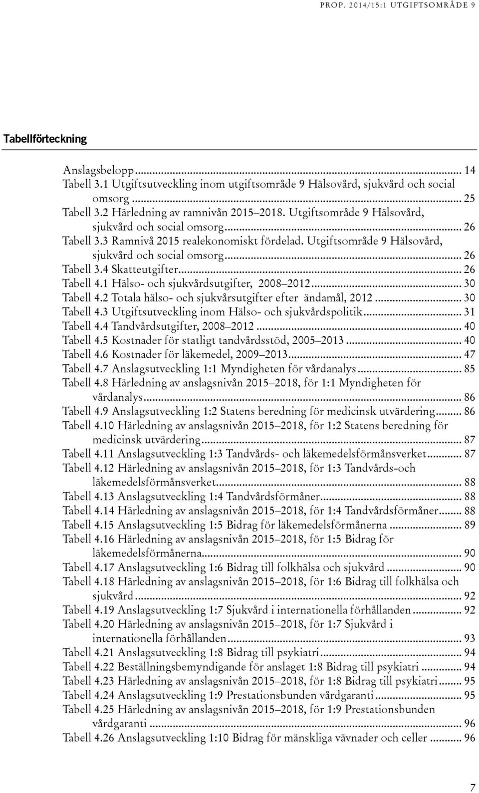 .. 26 Tabell 4.1 Hälso- och sjukvårdsutgifter, 2008 2012... 30 Tabell 4.2 Totala hälso- och sjukvårsutgifter efter ändamål, 2012... 30 Tabell 4.3 Utgiftsutveckling inom Hälso- och sjukvårdspolitik.