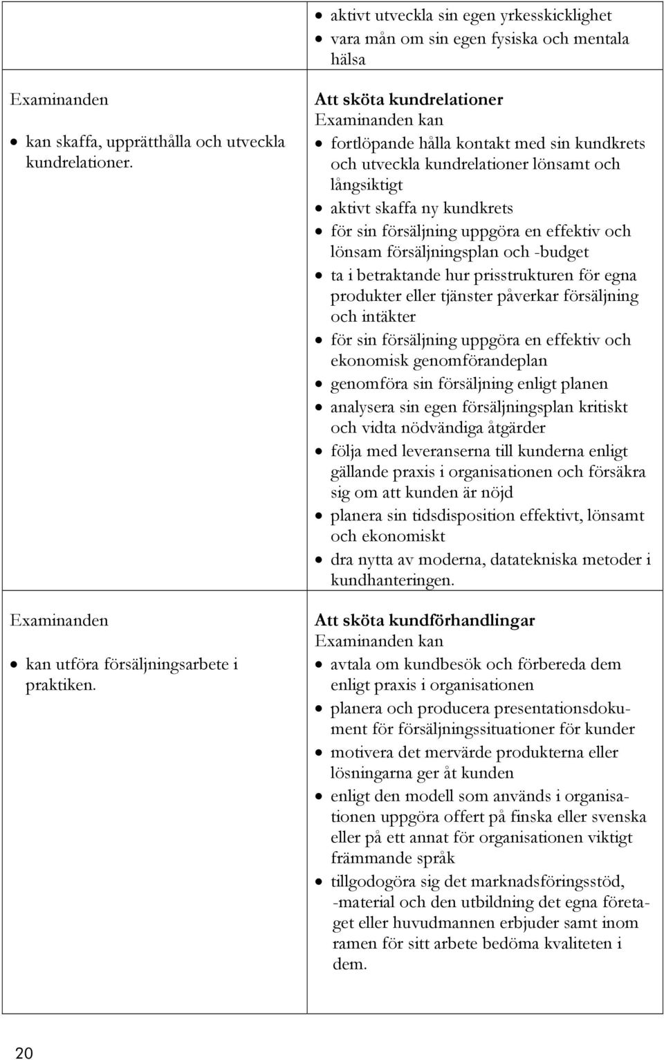 försäljningsplan och -budget ta i betraktande hur prisstrukturen för egna produkter eller tjänster påverkar försäljning och intäkter för sin försäljning uppgöra en effektiv och ekonomisk
