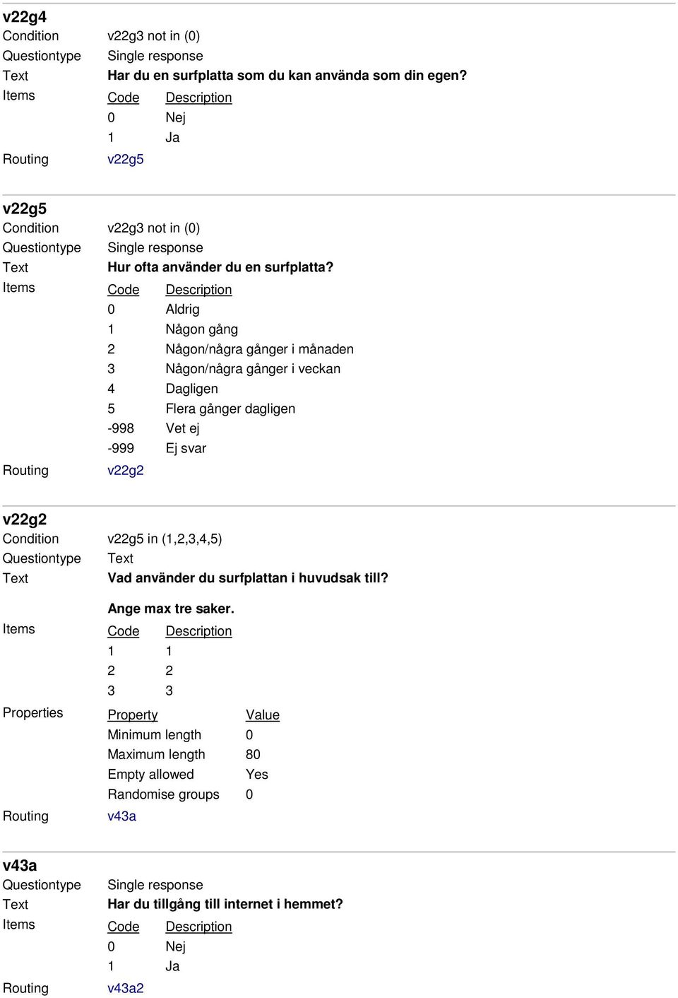 v22g2 v22g2 Condition v22g5 in (1,2,3,4,5) Vad använder du surfplattan i huvudsak till?