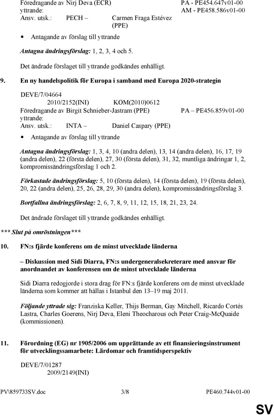 En ny handelspolitik för Europa i samband med Europa 2020-strategin DEVE/7/04664 2010/2152(INI) KOM(2010)0612 Föredragande av Birgit Schnieber-Jastram (PPE) Ansv. utsk.