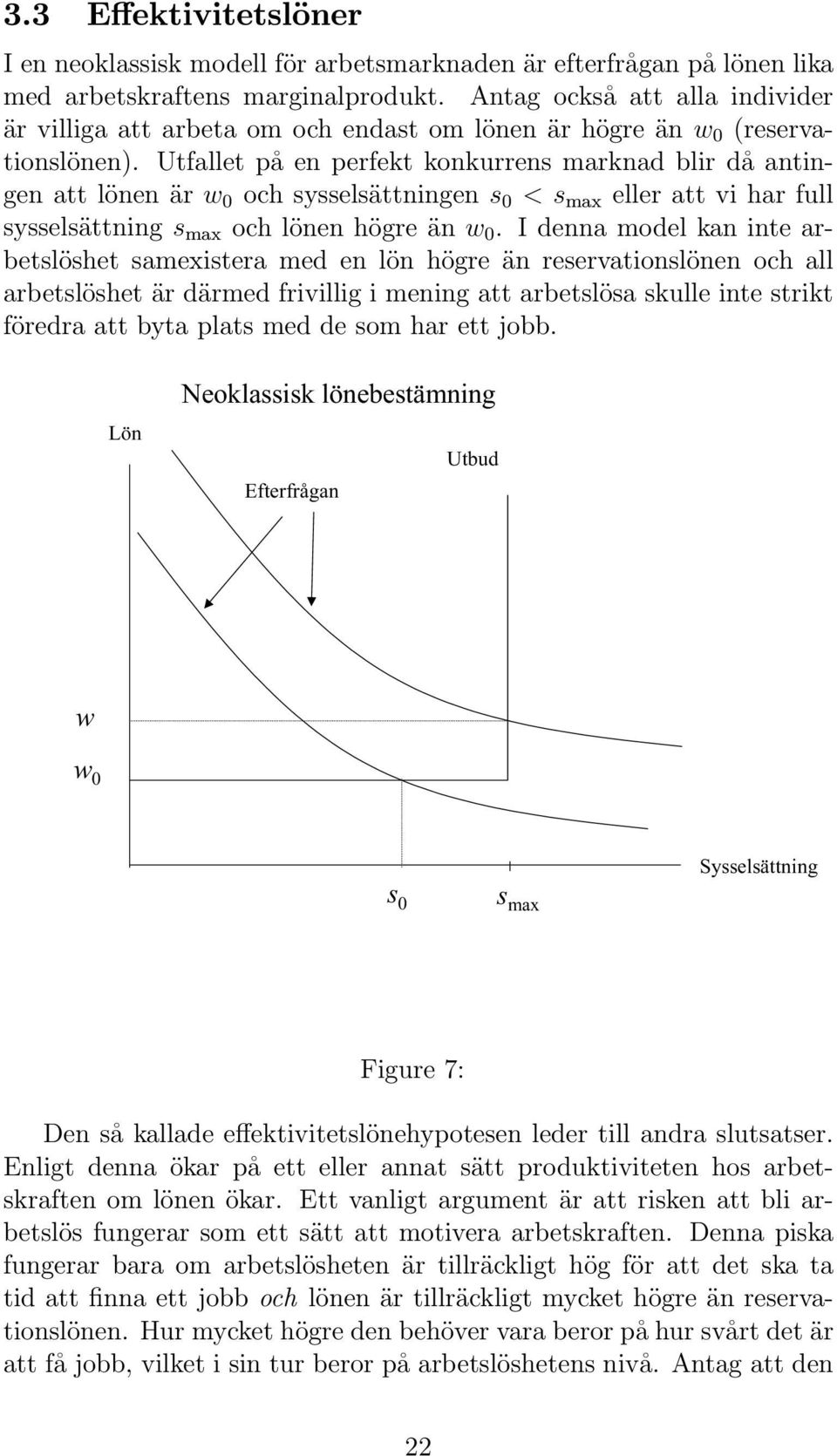 Utfallet på en perfekt konkurren marknad blir då antingen att lönen är w 0 och yelättningen 0 < max ellerattviharfull yelättning max och lönen högre än w 0.