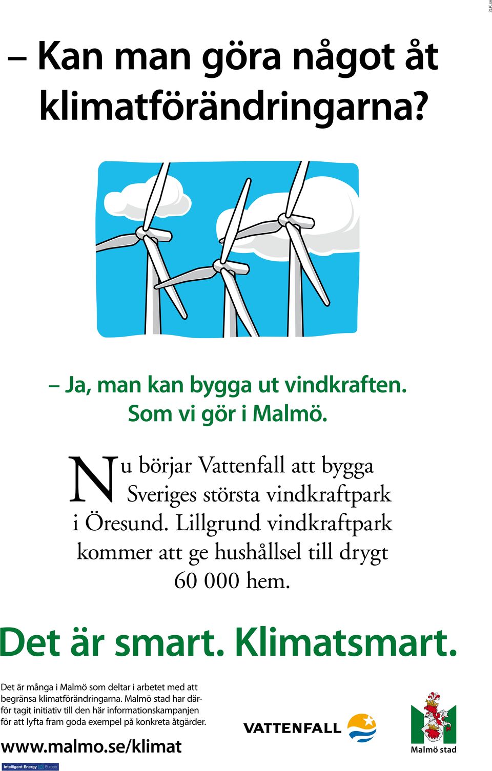 Lillgrund vindkraftpark kommer att ge hushållsel till drygt 60 000 hem.