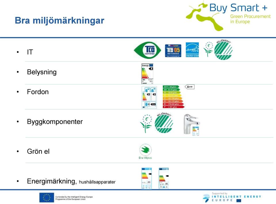 Byggkomponenter Grön el