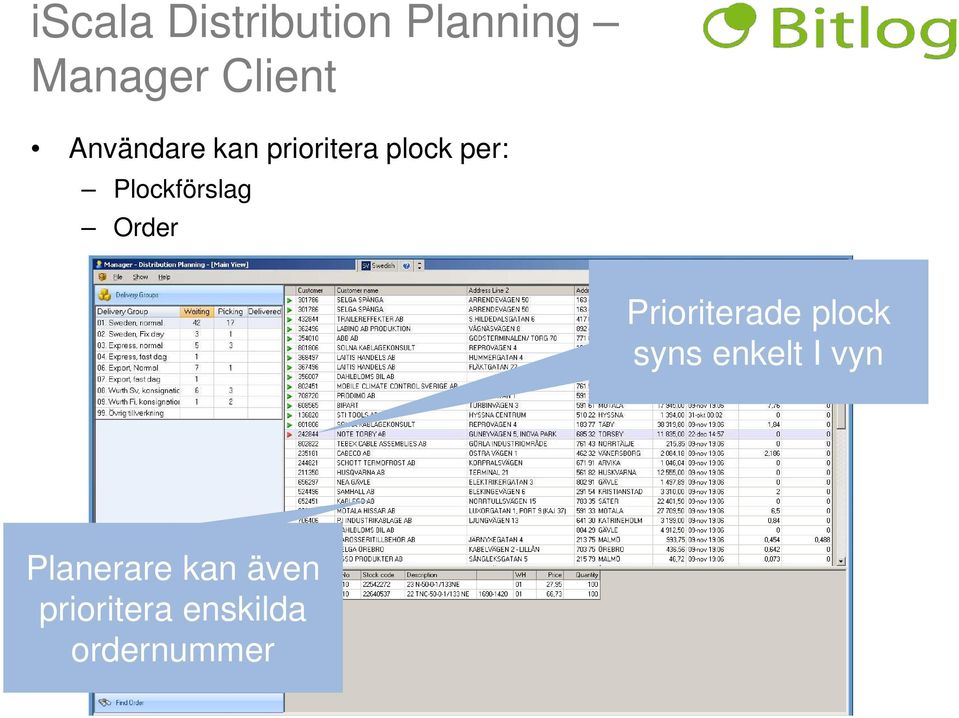 Plockförslag Order Prioriterade plock syns