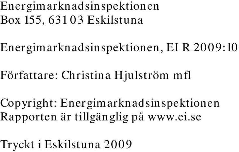 Christina Hjulström mfl Copyright: