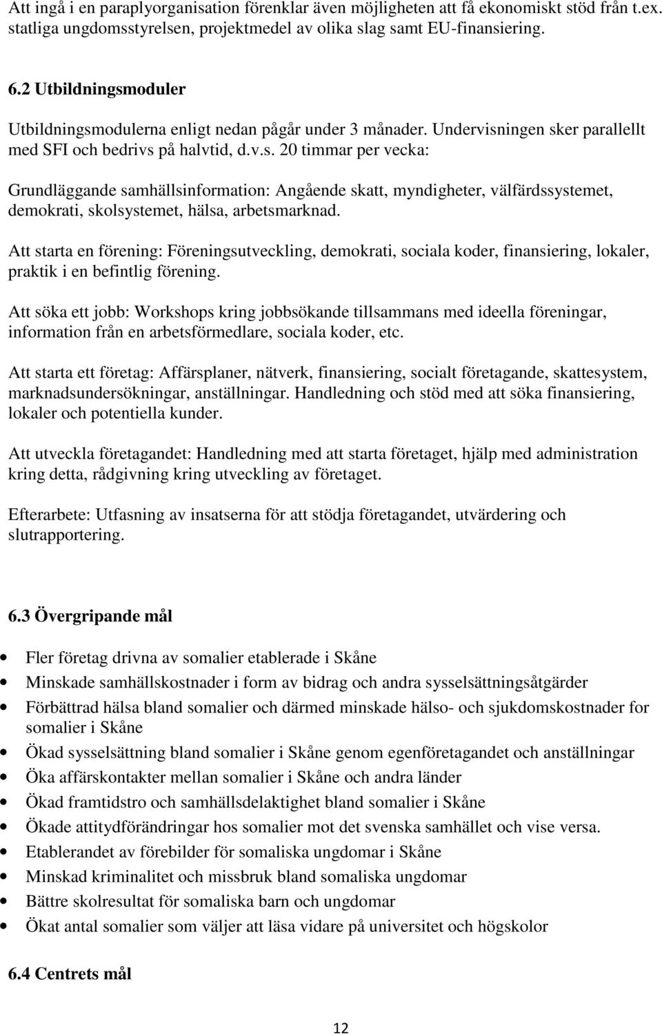 Att starta en förening: Föreningsutveckling, demokrati, sociala koder, finansiering, lokaler, praktik i en befintlig förening.