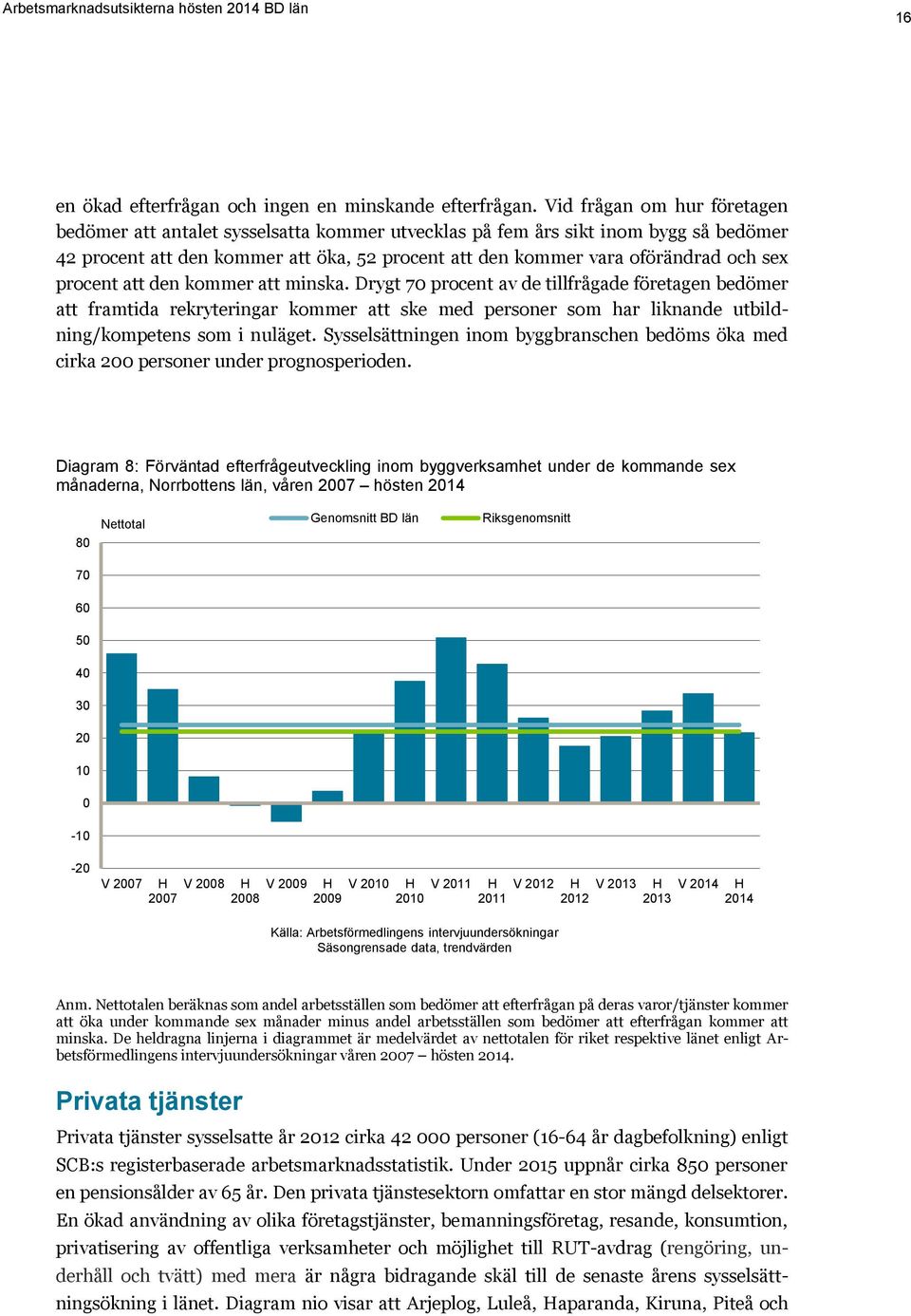 procent att den kommer att minska. Drygt 70 procent av de tillfrågade företagen bedömer att framtida rekryteringar kommer att ske med personer som har liknande utbildning/kompetens som i nuläget.