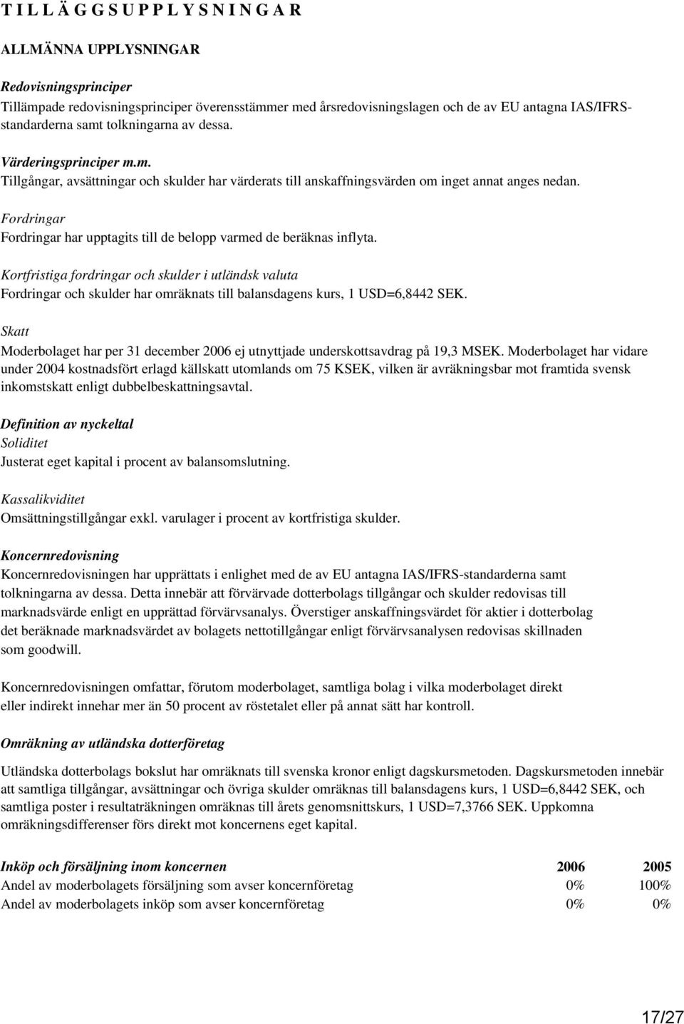 Fordringar Fordringar har upptagits till de belopp varmed de beräknas inflyta.