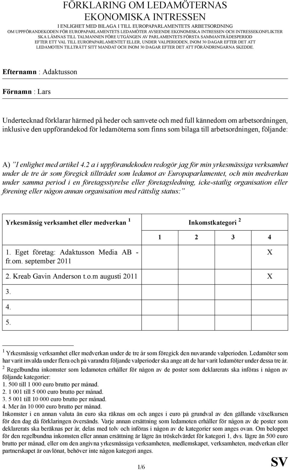 LEDAMOTEN TILLTRÄTT SITT MANDAT OCH INOM 30 DAGAR EFTER DET ATT FÖRÄNDRINGARNA SKEDDE.