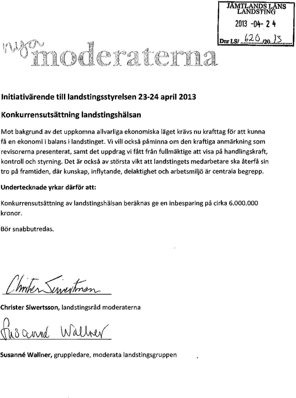 ekonomi i balans i landstinget.