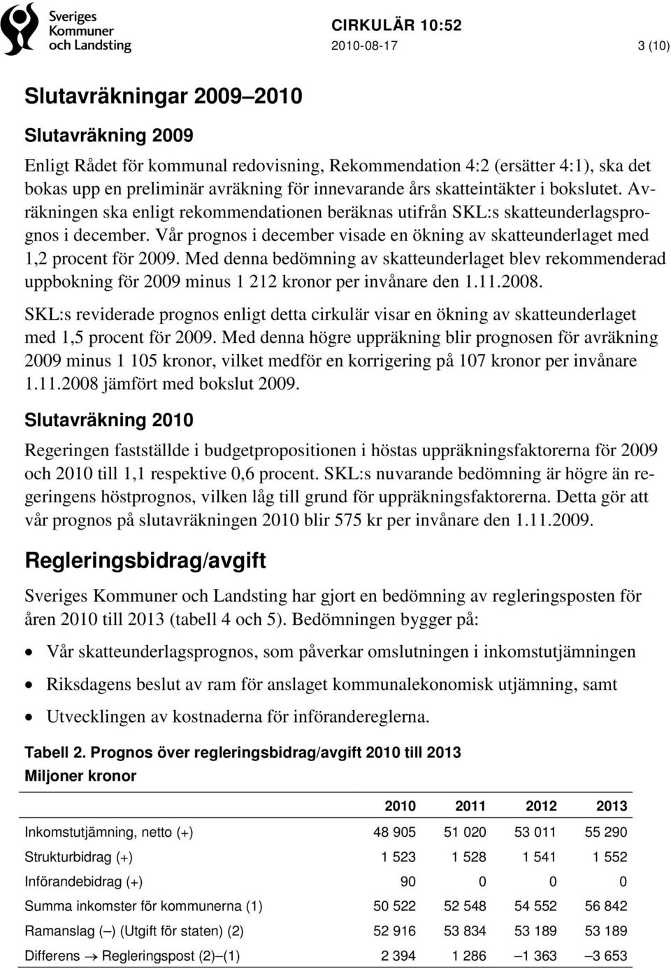Vår prognos i december visade en ökning av skatteunderlaget med 1,2 procent för 2009.