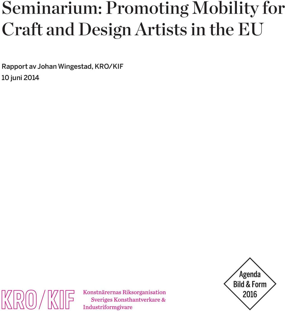 Artists in the EU Rapport av