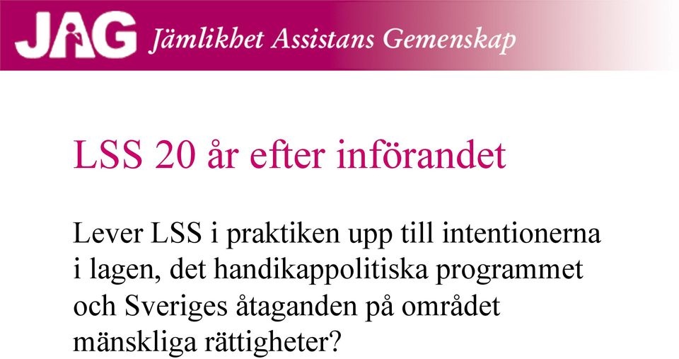 det handikappolitiska programmet och