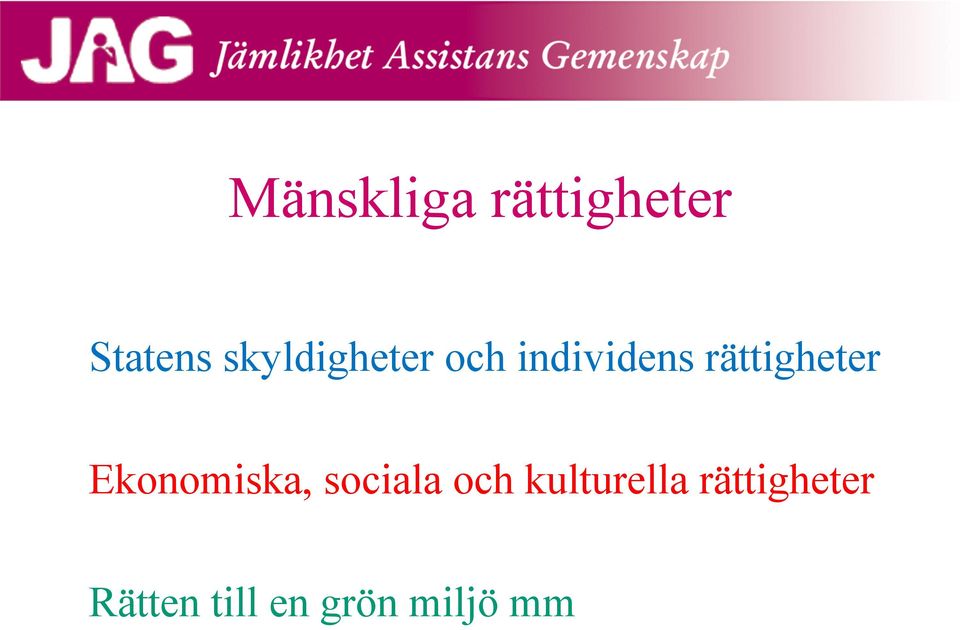 rättigheter Ekonomiska, sociala och