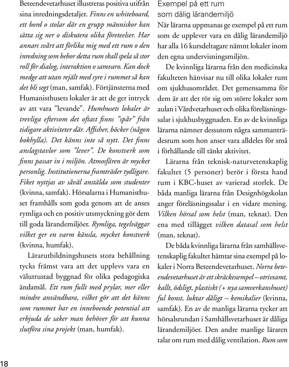 Kan dock medge att utan rejält med syre i rummet så kan det bli segt (man, samfak). Förtjänsterna med Humanisthusets lokaler är att de ger intryck av att vara levande.