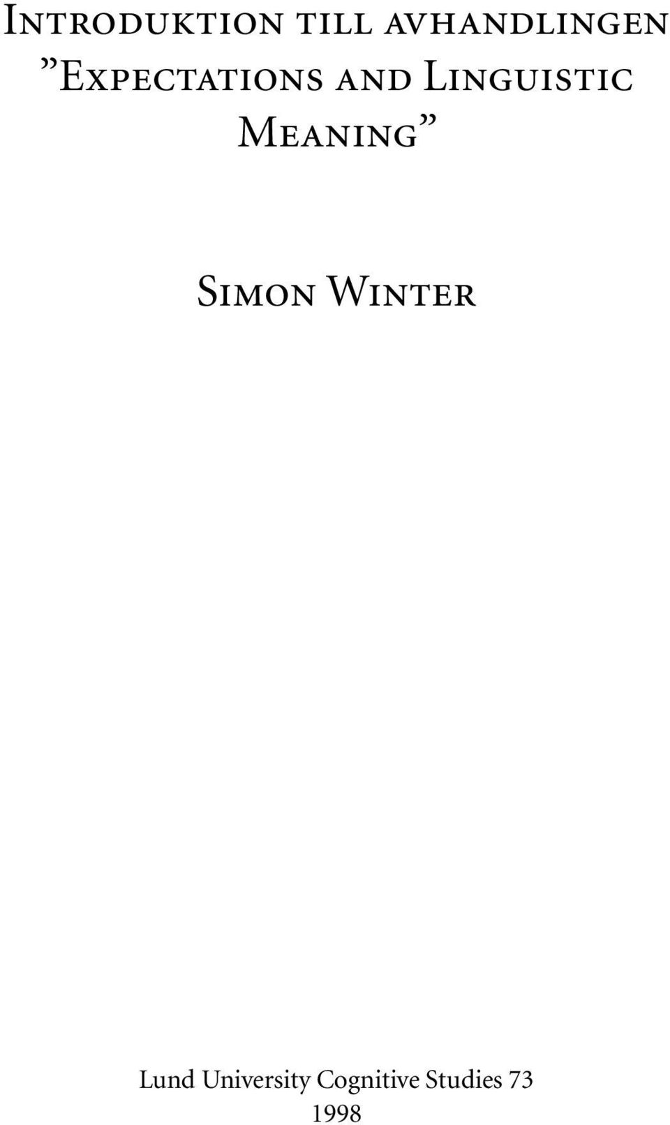 Meaning Simon Winter Lund