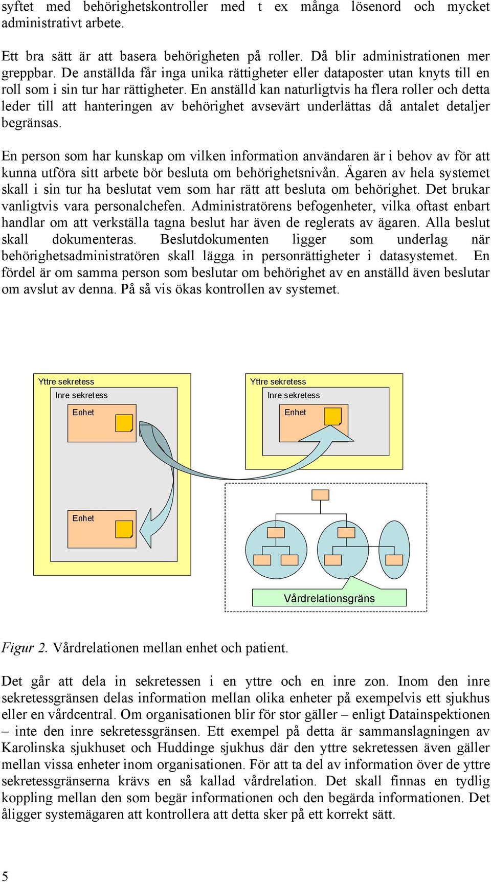 En anställd kan naturligtvis ha flera roller och detta leder till att hanteringen av behörighet avsevärt underlättas då antalet detaljer begränsas.