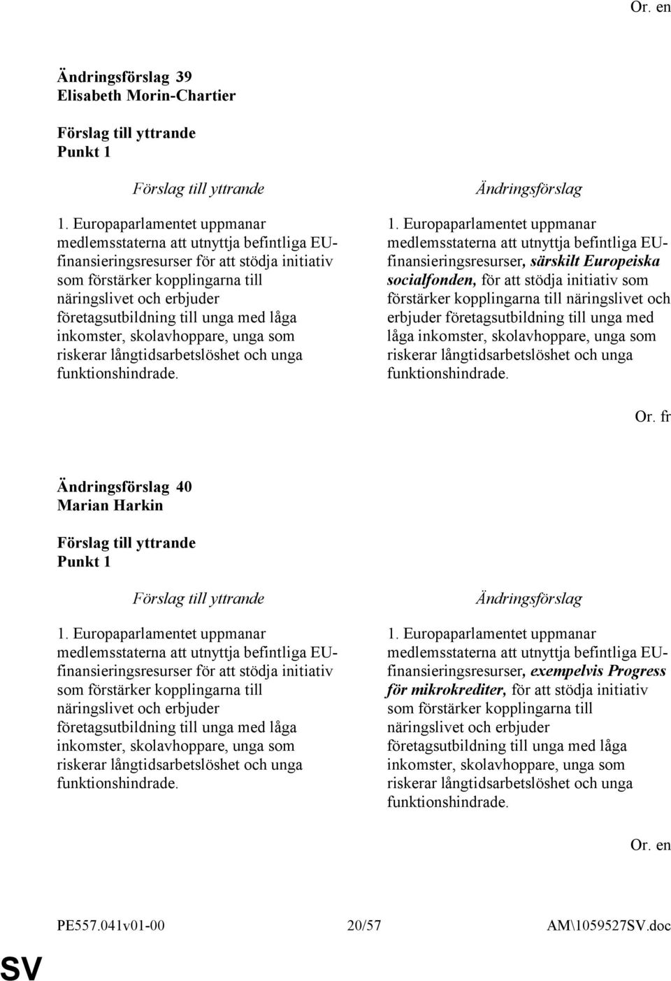 , särskilt Europeiska socialfonden, för att stödja initiativ som förstärker kopplingarna till näringslivet och erbjuder företagsutbildning till unga med låga inkomster, skolavhoppare, unga som  40