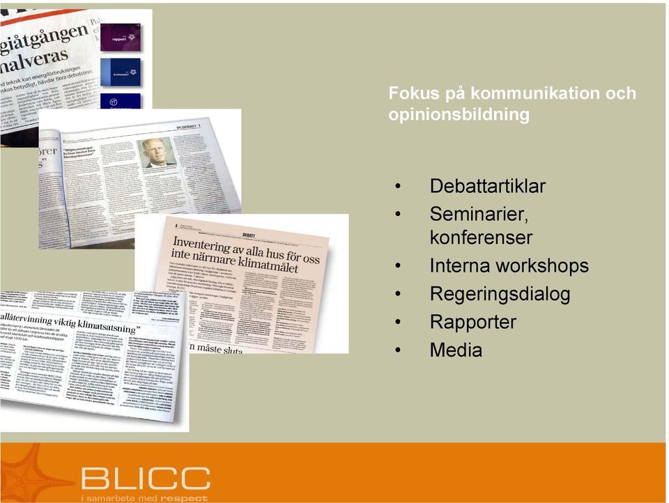 Seminarier, konferenser Interna