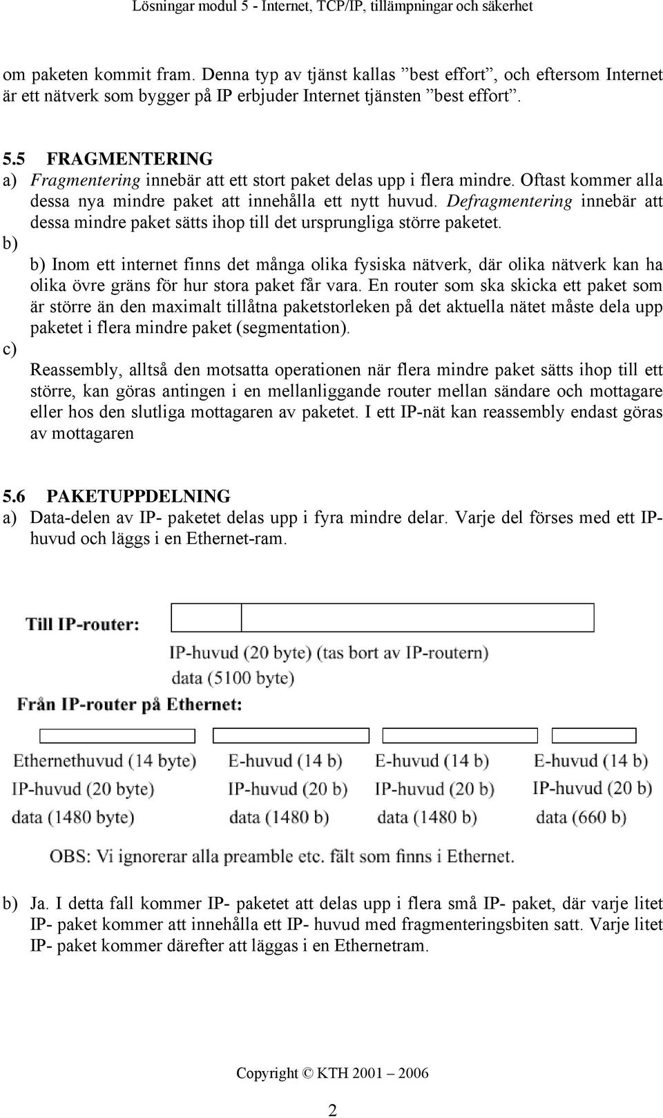 Defragmentering innebär att dessa mindre paket sätts ihop till det ursprungliga större paketet.