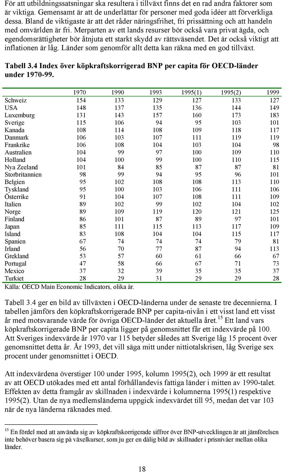 Merparten av ett lands resurser bör också vara privat ägda, och egendomsrättigheter bör åtnjuta ett starkt skydd av rättsväsendet. Det är också viktigt att inflationen är låg.