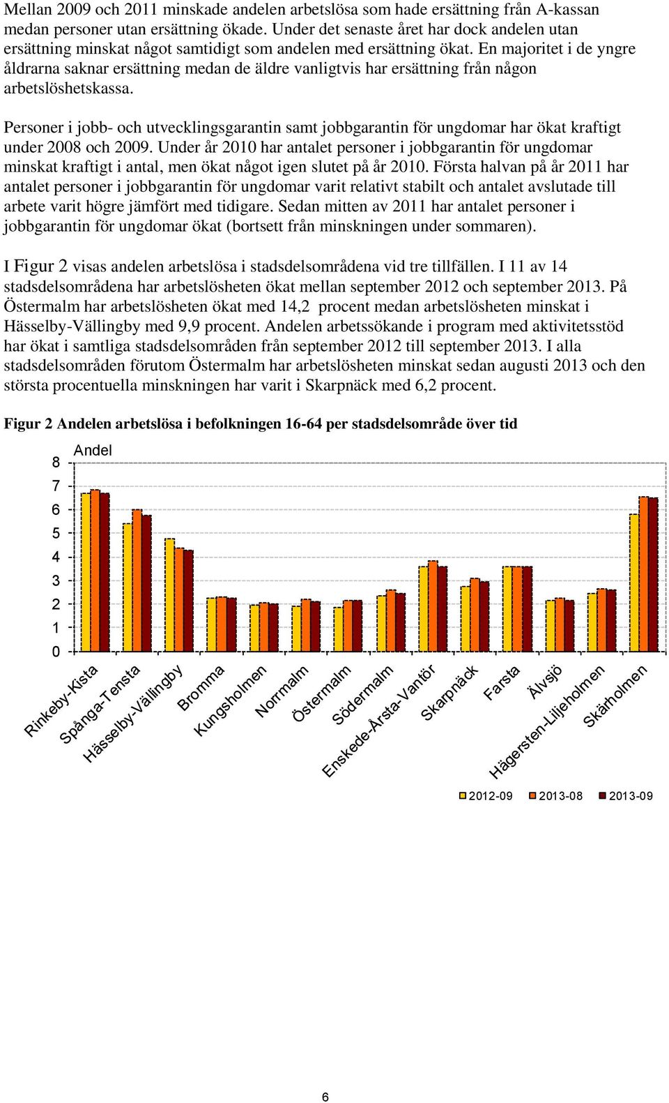 En majoritet i de yngre åldrarna saknar ersättning medan de äldre vanligtvis har ersättning från någon arbetslöshetskassa.