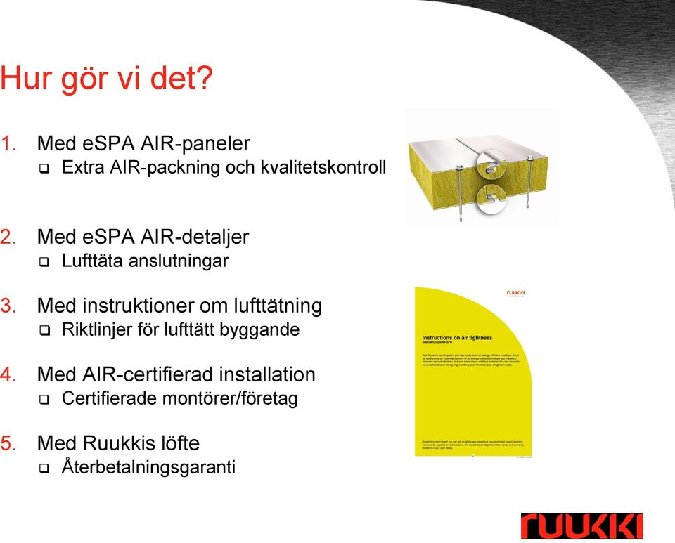 Med espa AIR-detaljer Lufttäta anslutningar 3.