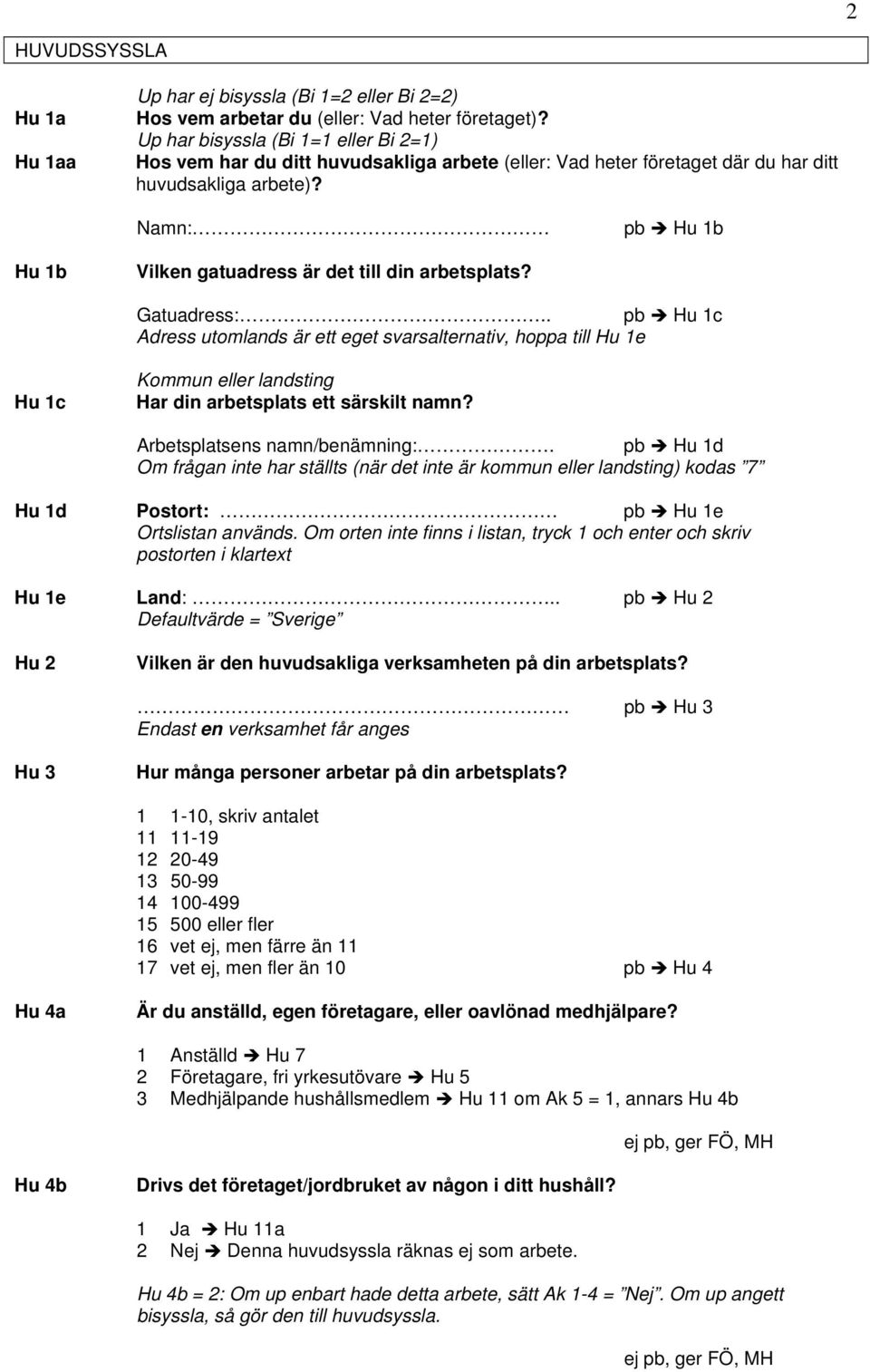 Namn: pb Hu 1b Hu 1b Vilken gatuadress är det till din arbetsplats? Gatuadress:.