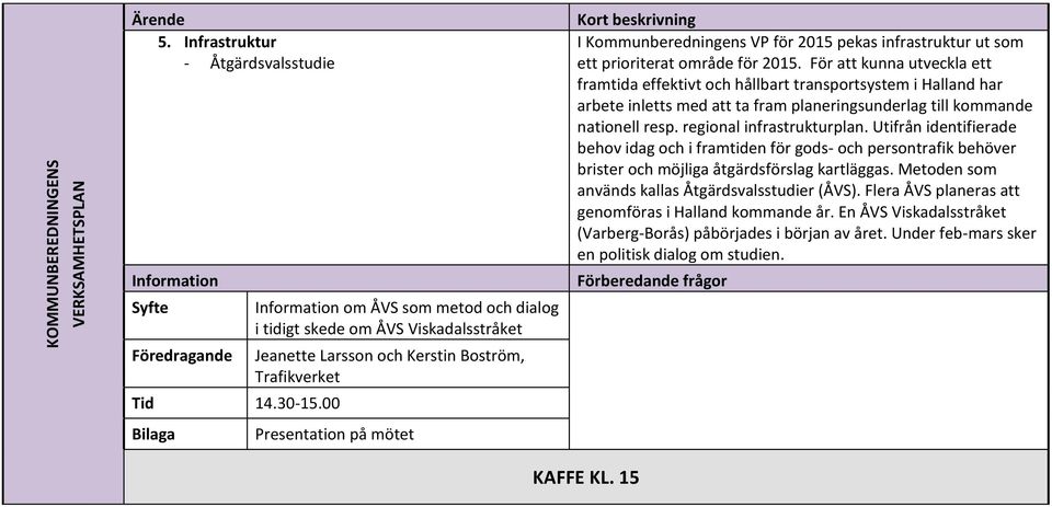 som ett prioriterat område för 2015.