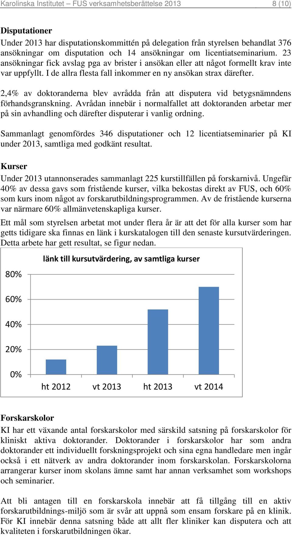 2,4% av doktoranderna blev avrådda från att disputera vid betygsnämndens förhandsgranskning.