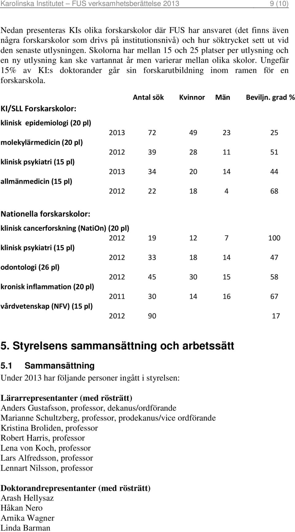 Ungefär 15% av KI:s doktorander går sin forskarutbildning inom ramen för en forskarskola.