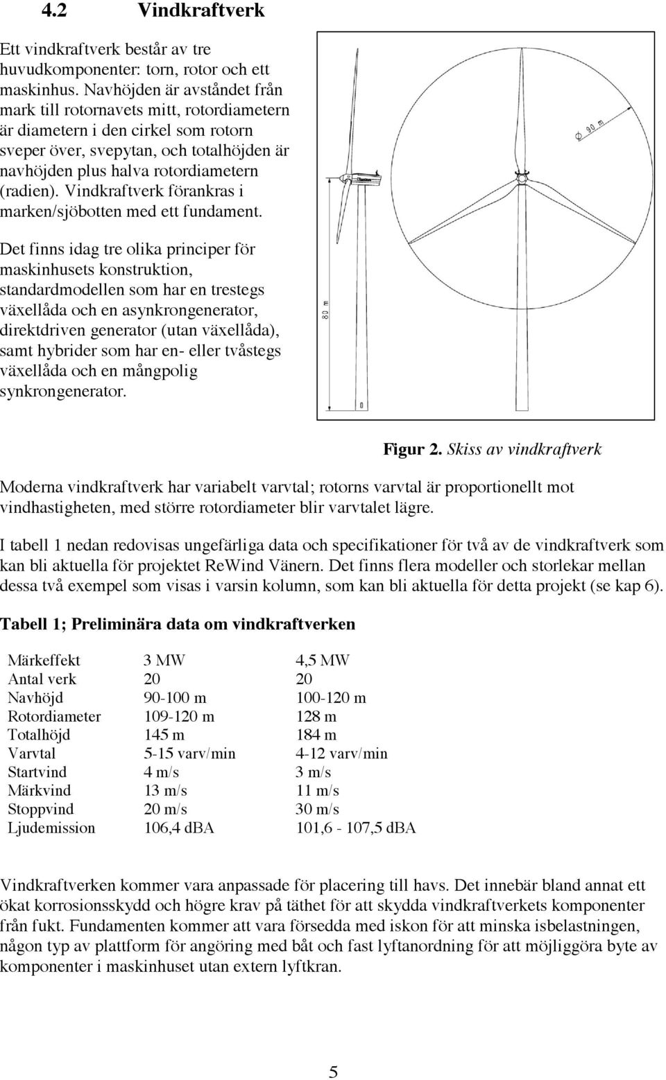 Vindkraftverk förankras i marken/sjöbotten med ett fundament.