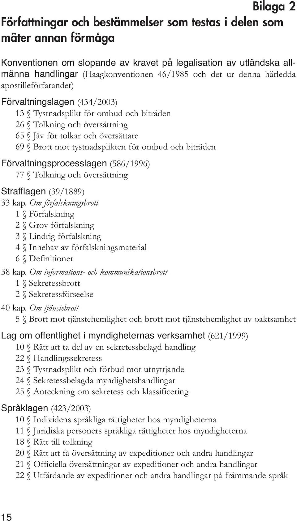 tystnadsplikten för ombud och biträden Förvaltningsprocesslagen (586/1996) 77 Tolkning och översättning Strafflagen (39/1889) 33 kap.