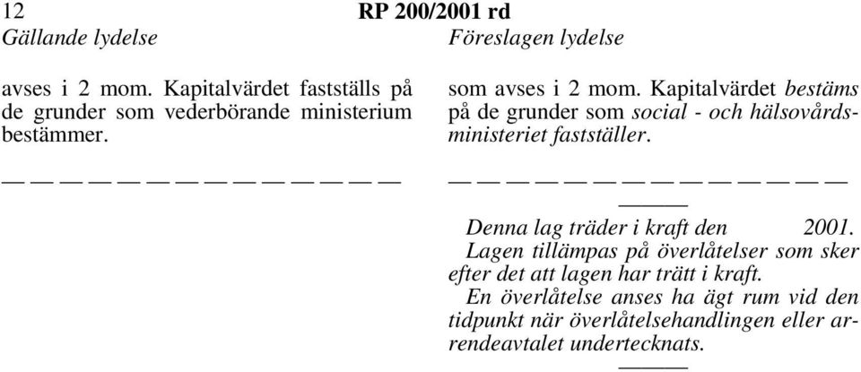 Kapitalvärdet bestäms på de grunder som social - och hälsovårdsministeriet fastställer.