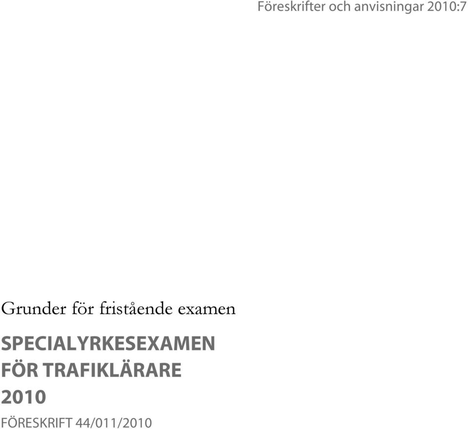 examen SPECIALYRKESEXAMEN FÖR