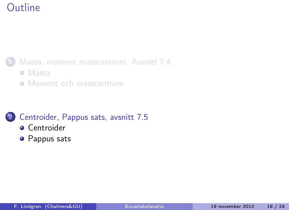 sts, vsnitt 7.5 Centroider Pppus sts F.
