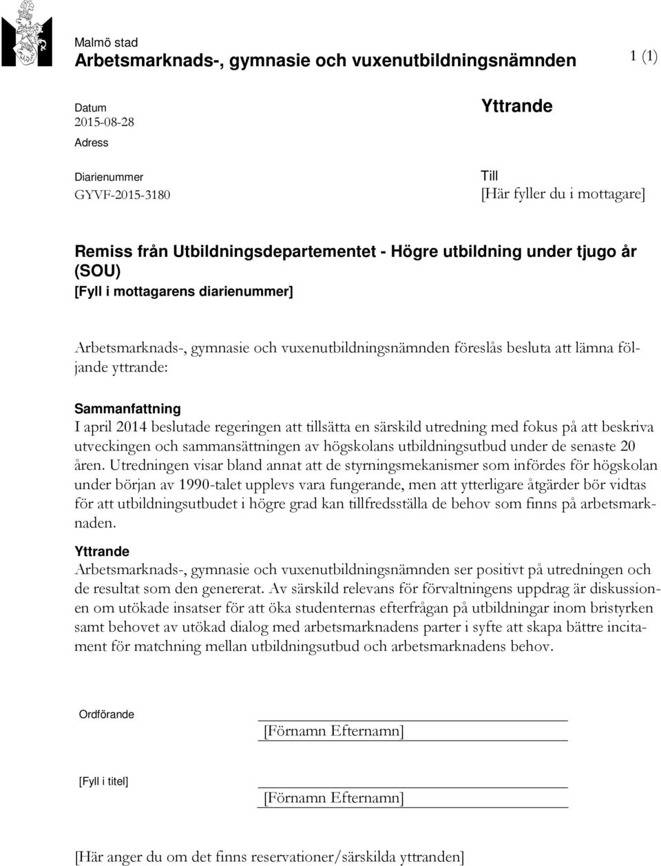 Sammanfattning I april 2014 beslutade regeringen att tillsätta en särskild utredning med fokus på att beskriva utveckingen och sammansättningen av högskolans utbildningsutbud under de senaste 20 åren.