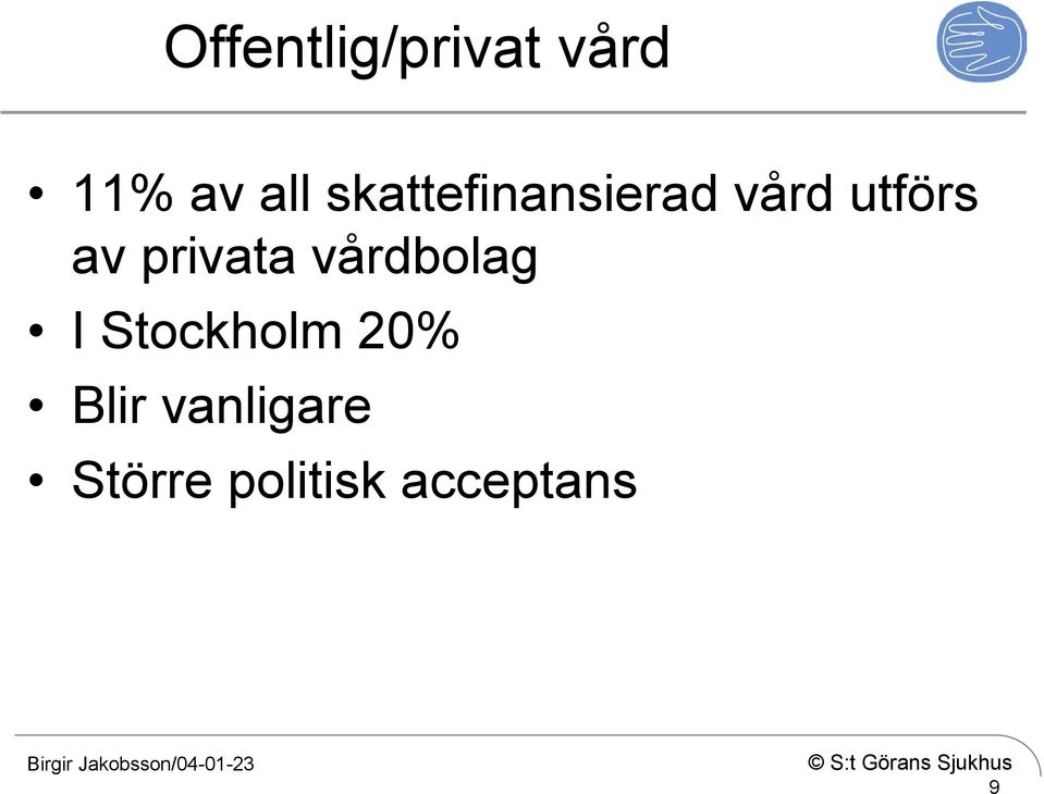privata vårdbolag I Stockholm 20%