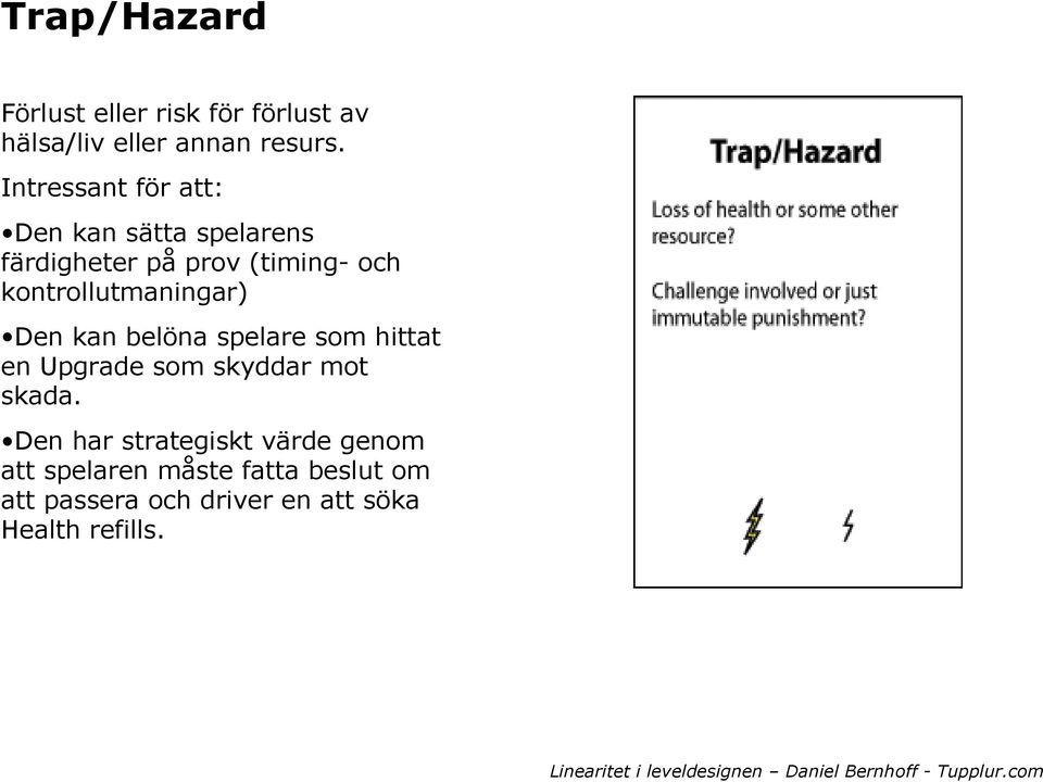 kontrollutmaningar) Den kan belöna spelare som hittat en Upgrade som skyddar mot skada.