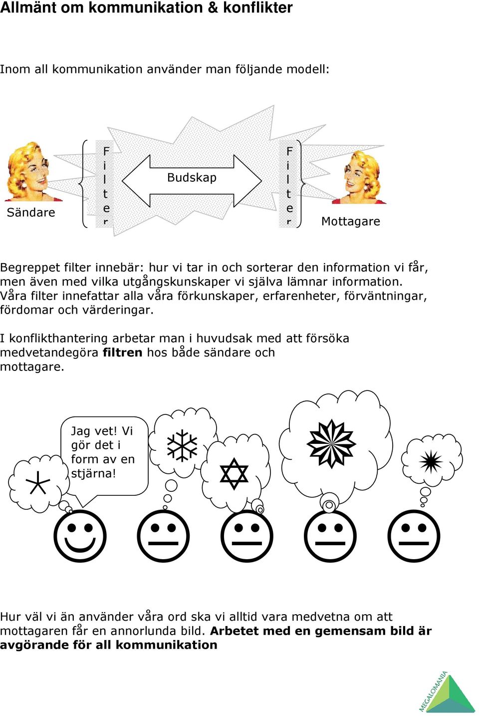 Våra filter innefattar alla våra förkunskaper, erfarenheter, förväntningar, fördomar och värderingar.