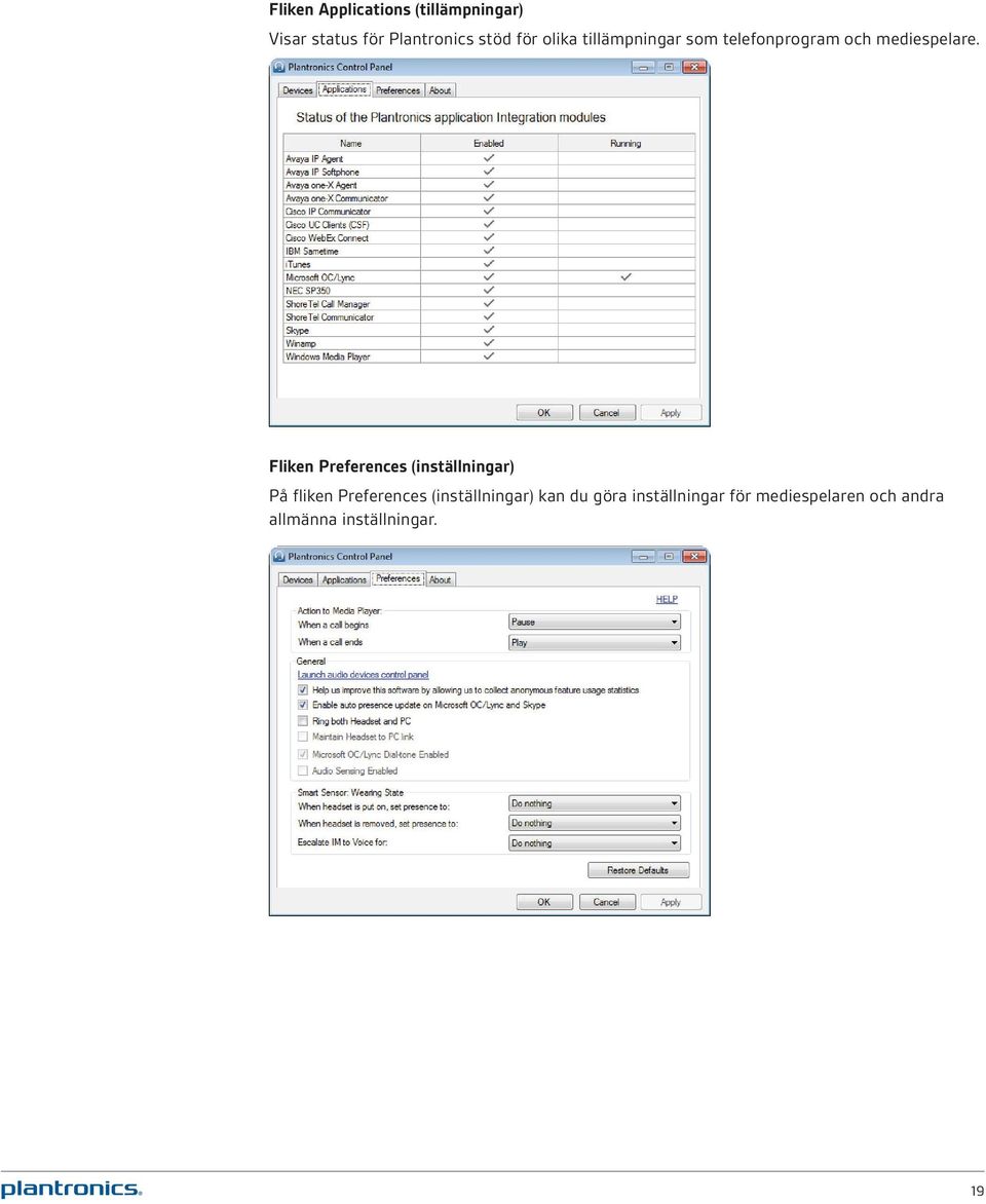 Fliken Preferences (inställningar) På fliken Preferences