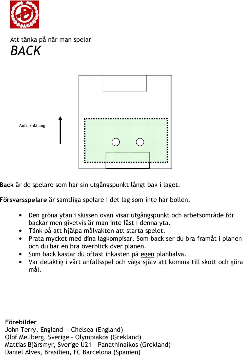 inte utgångspunkt låst i denna yta. och arbetsområde för backar. Givetvis Tänk på är att man hjälpa inte låst målvakten i denna att yta starta utan detta spelet. är backarnas utgångsposition.