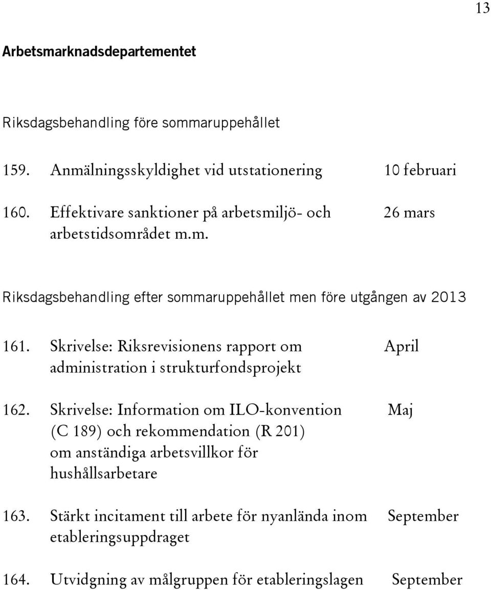 Skrivelse: Riksrevisionens rapport om April administration i strukturfondsprojekt 162.