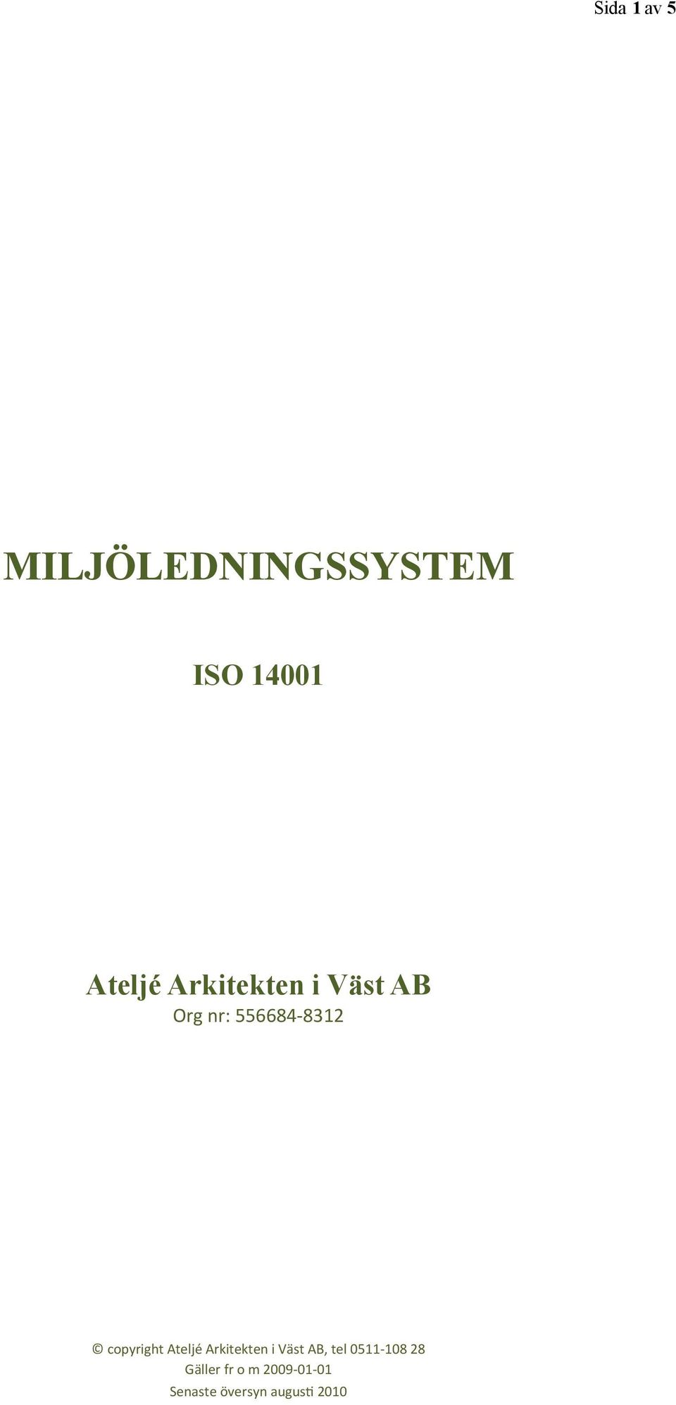 ISO 14001 Ateljé