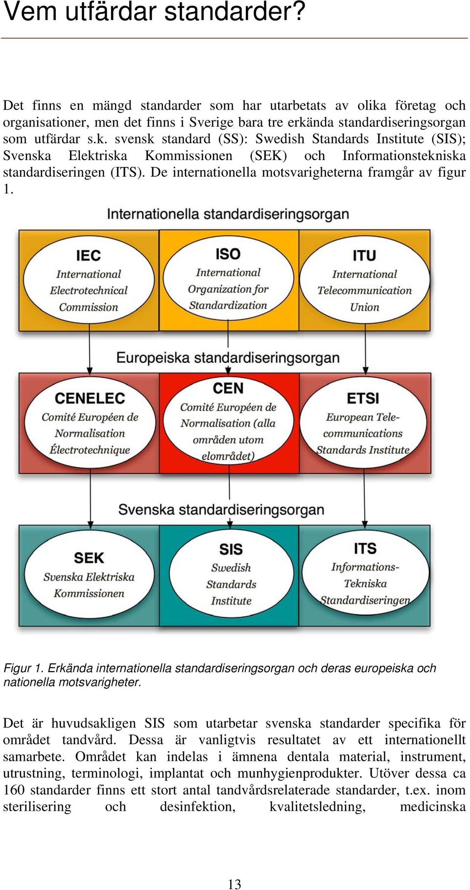 nda standardiseringsorgan som utfärdar s.k. svensk standard (SS): Swedish Standards Institute (SIS); Svenska Elektriska Kommissionen (SEK) och Informationstekniska standardiseringen (ITS).